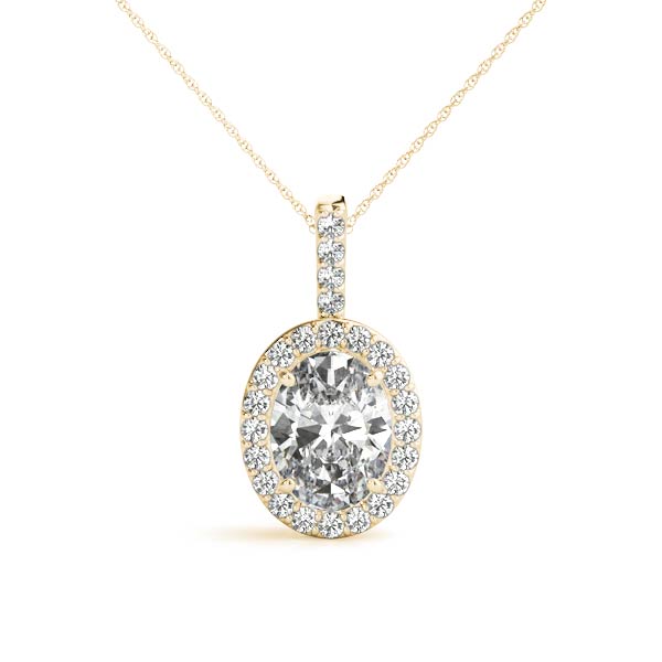 Posh 1.5CT Oval-Cut Lab Diamond Halo Pendant 14K White Gold