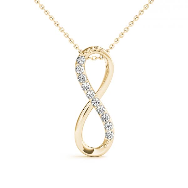 0.10CT Lab Diamond Infinity Pendant Necklace in 10K White Gold