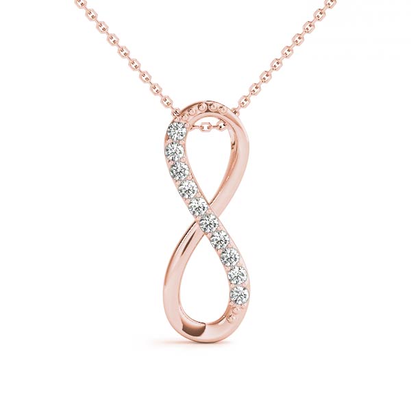 0.10CT Lab Diamond Infinity Pendant Necklace in 10K White Gold