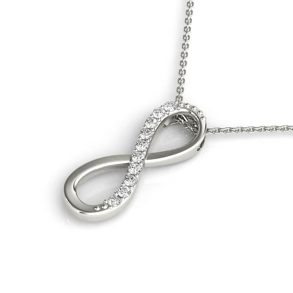 0.10CT Lab Diamond Infinity Pendant Necklace in 10K White Gold