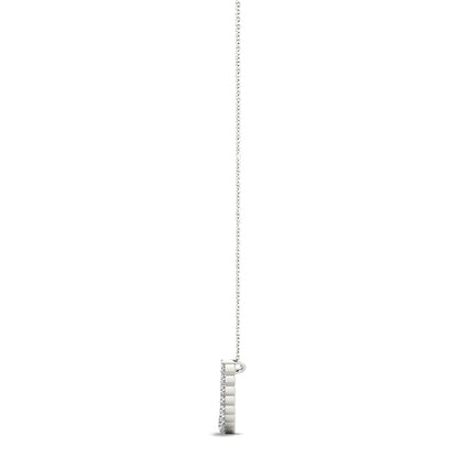 1CT Graduated Lab Diamond Curved Bar Necklace 14K White Gold