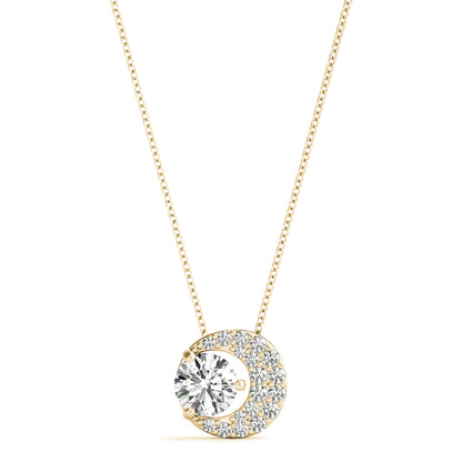 3/4CT Crescent Moon Lab Diamond Pendant in 10K White Gold