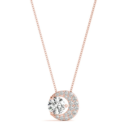 3/4CT Crescent Moon Lab Diamond Pendant in 10K White Gold