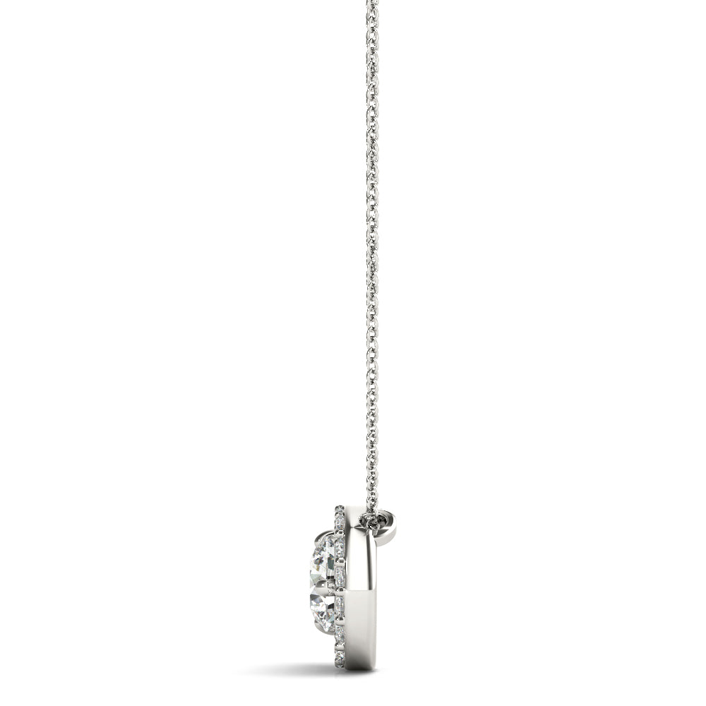 3/4CT Crescent Moon Lab Diamond Pendant in 10K White Gold