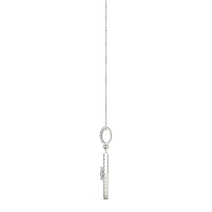 Elegant Geometric Diamond Pendant Necklace in 10K White Gold