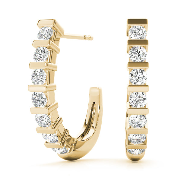 Lab Diamond Bar-Set Hoop Earrings in 10K White Gold 18.7mm
