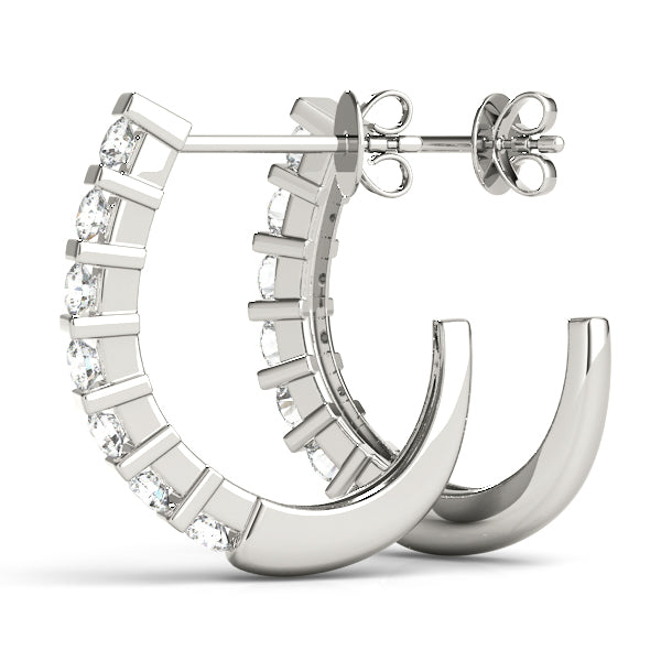 Lab Diamond Bar-Set Hoop Earrings in 10K White Gold 18.7mm