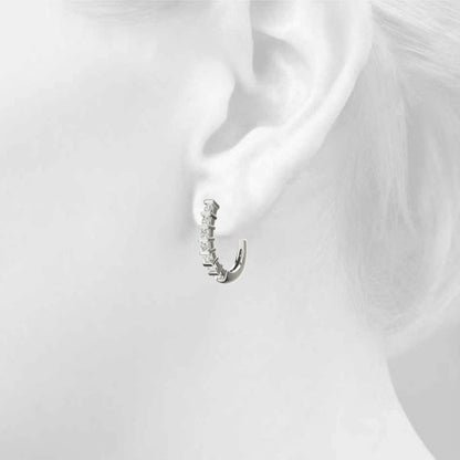 Lab Diamond Bar-Set Hoop Earrings in 10K White Gold 18.7mm