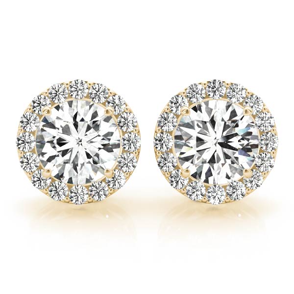 Fine Lab Diamond Stud Halo Earrings in 14K White Gold 0.67CT
