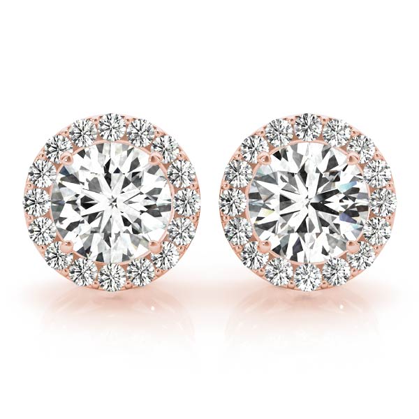 Classic 1.18CT Lab Diamond Halo Stud Earrings in 14K White Gold