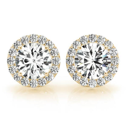 Classic 1.18CT Lab Diamond Halo Stud Earrings in 14K White Gold