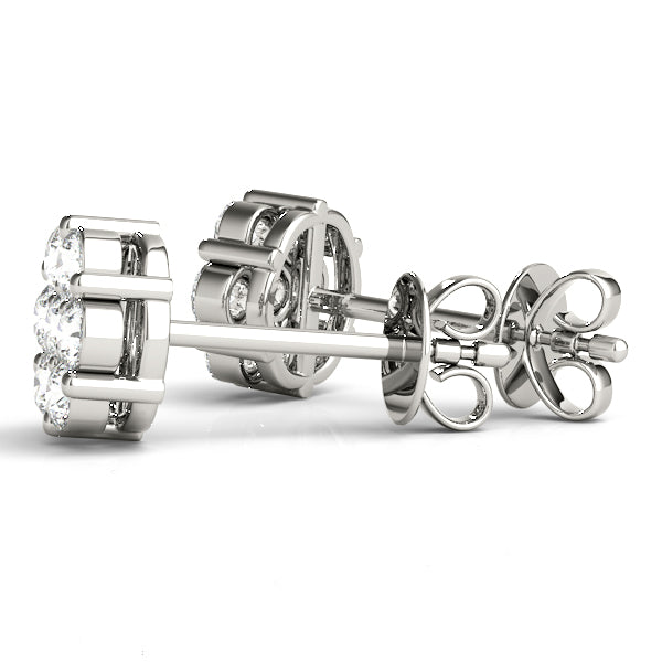 0.50CT Lab Diamond Cluster Stud Earrings in 10K White Gold