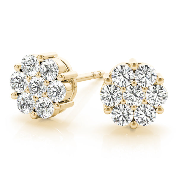 0.50CT Lab Diamond Cluster Stud Earrings in 10K White Gold