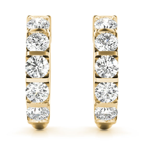 1/2CT Diamond 15.6mm Channel-Set Hoop Earrings 14K White Gold