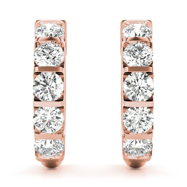 1/2CT Diamond 15.6mm Channel-Set Hoop Earrings 14K White Gold