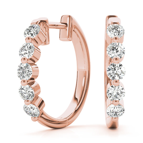 0.50ct Lab Diamond Hoop Earrings in 15mm 10K White Gold