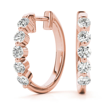 0.50ct Lab Diamond Hoop Earrings in 15mm 10K White Gold