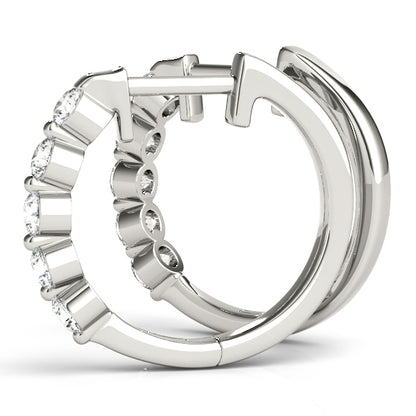 0.50ct Lab Diamond Hoop Earrings in 15mm 10K White Gold
