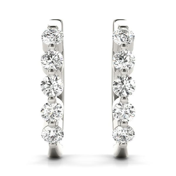 0.50ct Lab Diamond Hoop Earrings in 15mm 10K White Gold