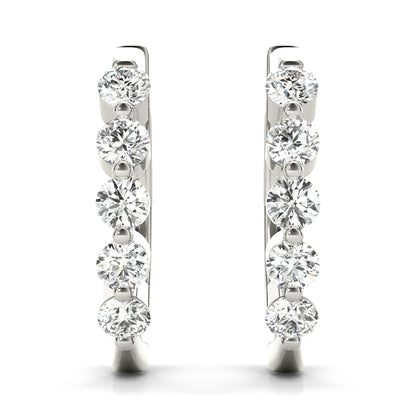 0.50ct Lab Diamond Hoop Earrings in 15mm 10K White Gold