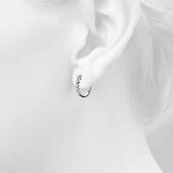 0.50ct Lab Diamond Hoop Earrings in 15mm 10K White Gold