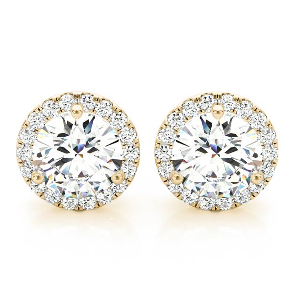 2.22CT Lab Diamond Halo Stud Earrings in 14K White Gold