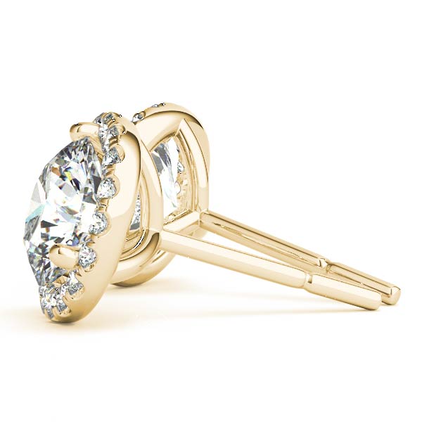 2.22CT Lab Diamond Halo Stud Earrings in 14K White Gold