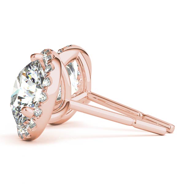2.22CT Lab Diamond Halo Stud Earrings in 14K White Gold