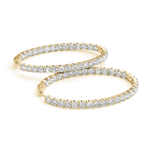 2.2CT Inside-Out Lab Diamond Oval Hoop Earrings 14K White Gold
