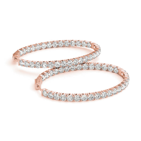 2.2CT Inside-Out Lab Diamond Oval Hoop Earrings 14K White Gold