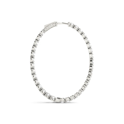 2.2CT Inside-Out Lab Diamond Oval Hoop Earrings 14K White Gold