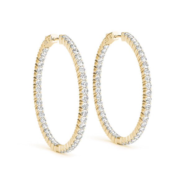 1.5CT Lab Diamond 20MM Hoop Earrings in 14K White Gold