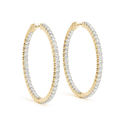 1.5CT Lab Diamond 20MM Hoop Earrings in 14K White Gold