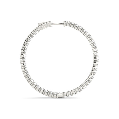 1.5CT Lab Diamond 20MM Hoop Earrings in 14K White Gold