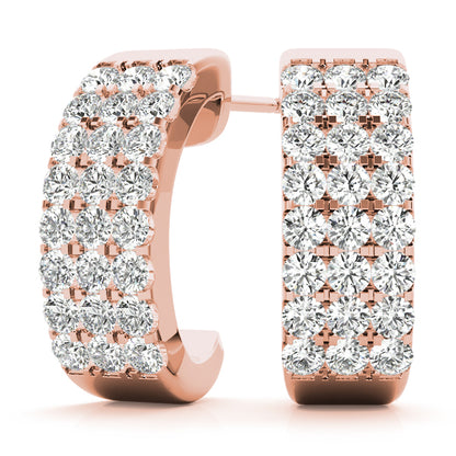 Fancy Pave Lab Diamond Huggie Earrings in 10K White Gold 8mm