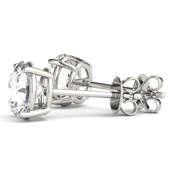 0.66CT Diamond Solitaire Stud Earrings in 14K White Gold Box Setting