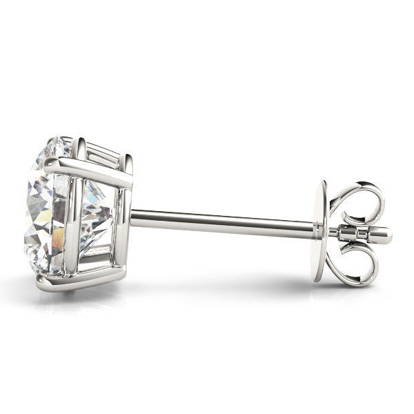 0.66CT Diamond Solitaire Stud Earrings in 14K White Gold Box Setting