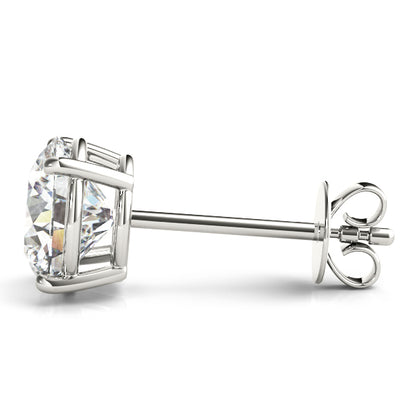 0.66CT Diamond Solitaire Stud Earrings in 14K White Gold Box Setting