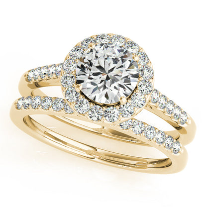 Classic Halo 14K White Gold Round Lab Diamond Engagement Ring