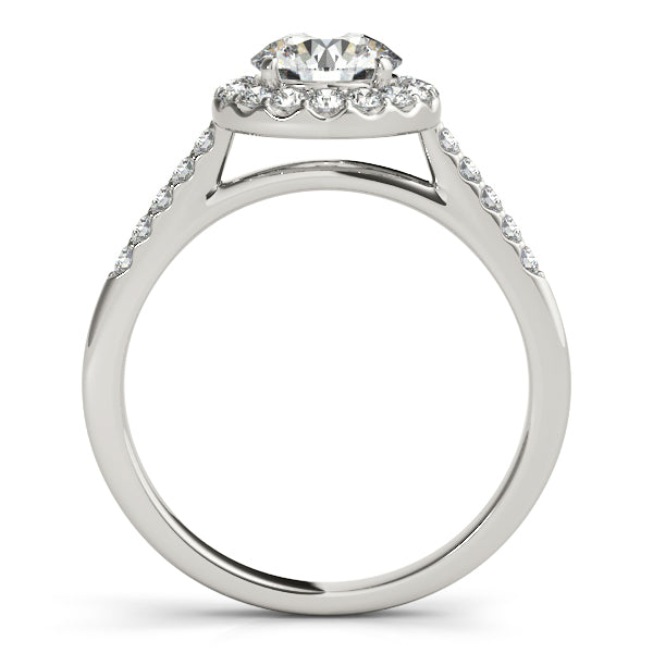 Classic Halo 14K White Gold Round Lab Diamond Engagement Ring