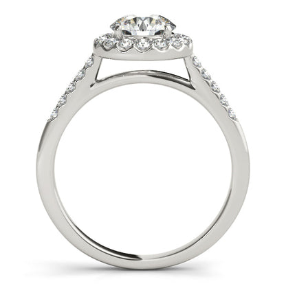 Classic Halo 14K White Gold Round Lab Diamond Engagement Ring
