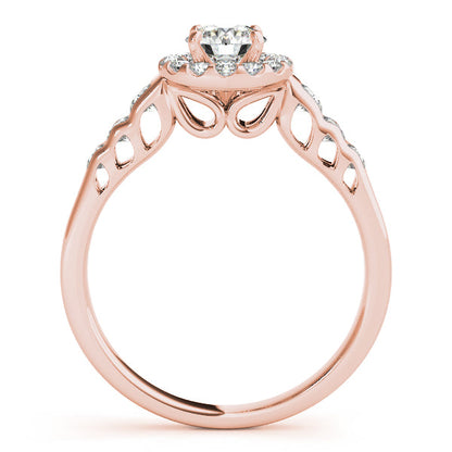 1.5CTW Round Diamond Engagement Ring 14K White Gold Vintage Halo
