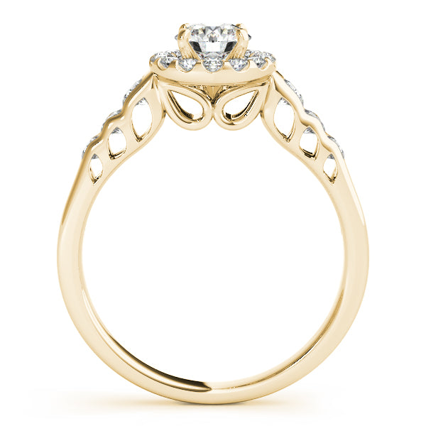 1.5CTW Round Diamond Engagement Ring 14K White Gold Vintage Halo
