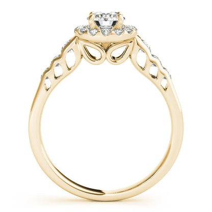 1.5CTW Round Diamond Engagement Ring 14K White Gold Vintage Halo