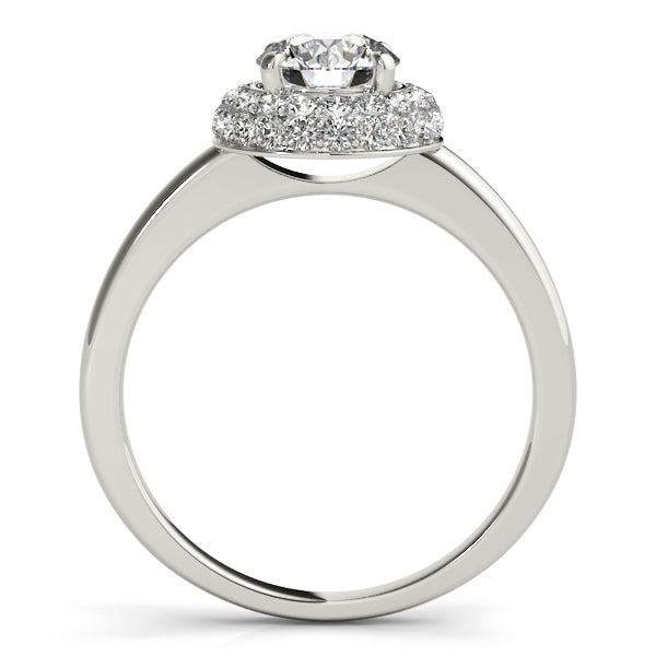Double Halo 14K Rose Gold Engagement Ring 1CT Lab Diamond