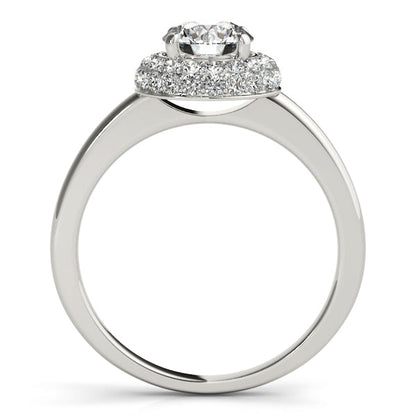 Double Halo 14K Rose Gold Engagement Ring 1CT Lab Diamond