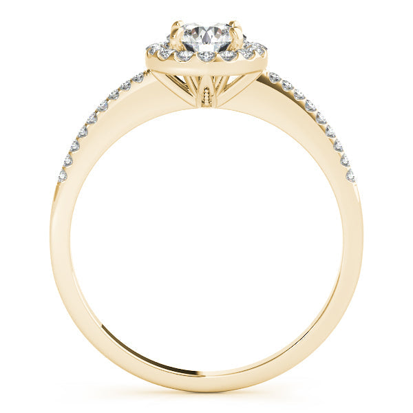 1CT Round Lab Diamond Halo Engagement Ring 14K Rose Gold