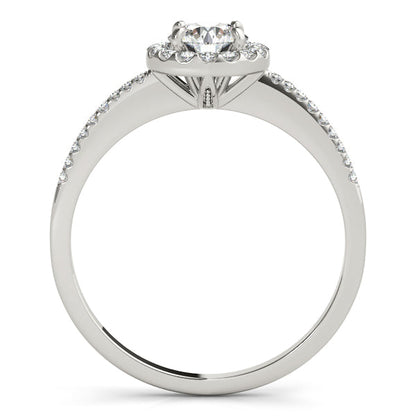 1CT Round Lab Diamond Halo Engagement Ring 14K Rose Gold