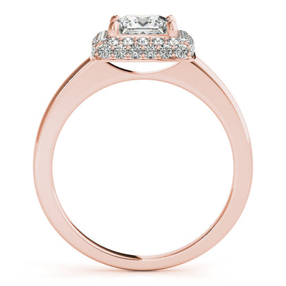 1CT Princess Cut Double Halo Diamond Engagement Ring 14K White Gold