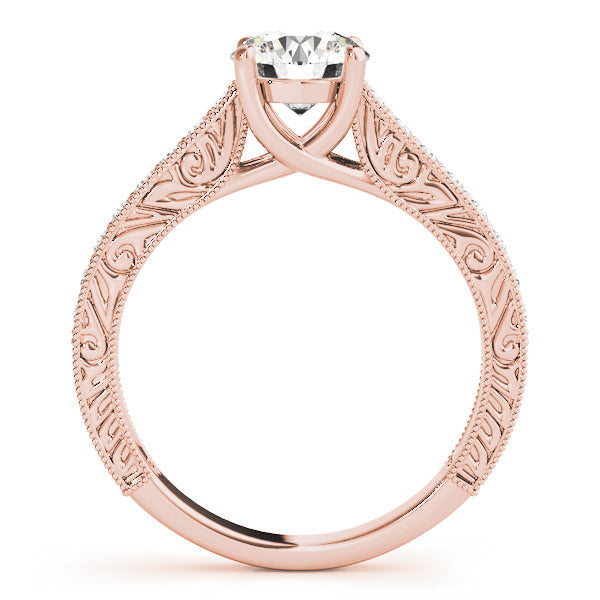 1CT Lab Diamond 14K Rose Gold Engagement Ring Vintage Trellis